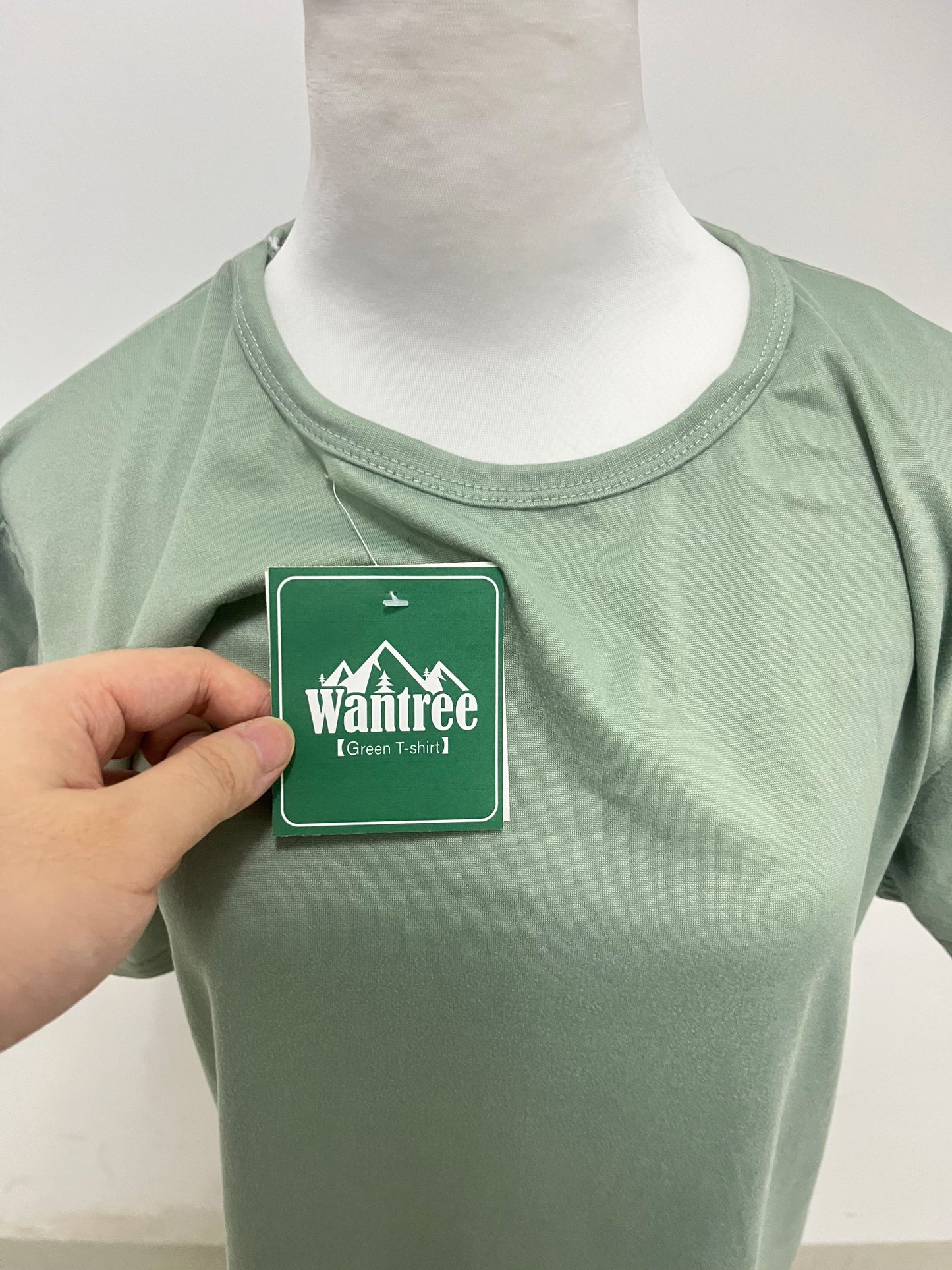 Wantree Mint Green Casual T-Shirt Natural Texture, Effortless Comfort