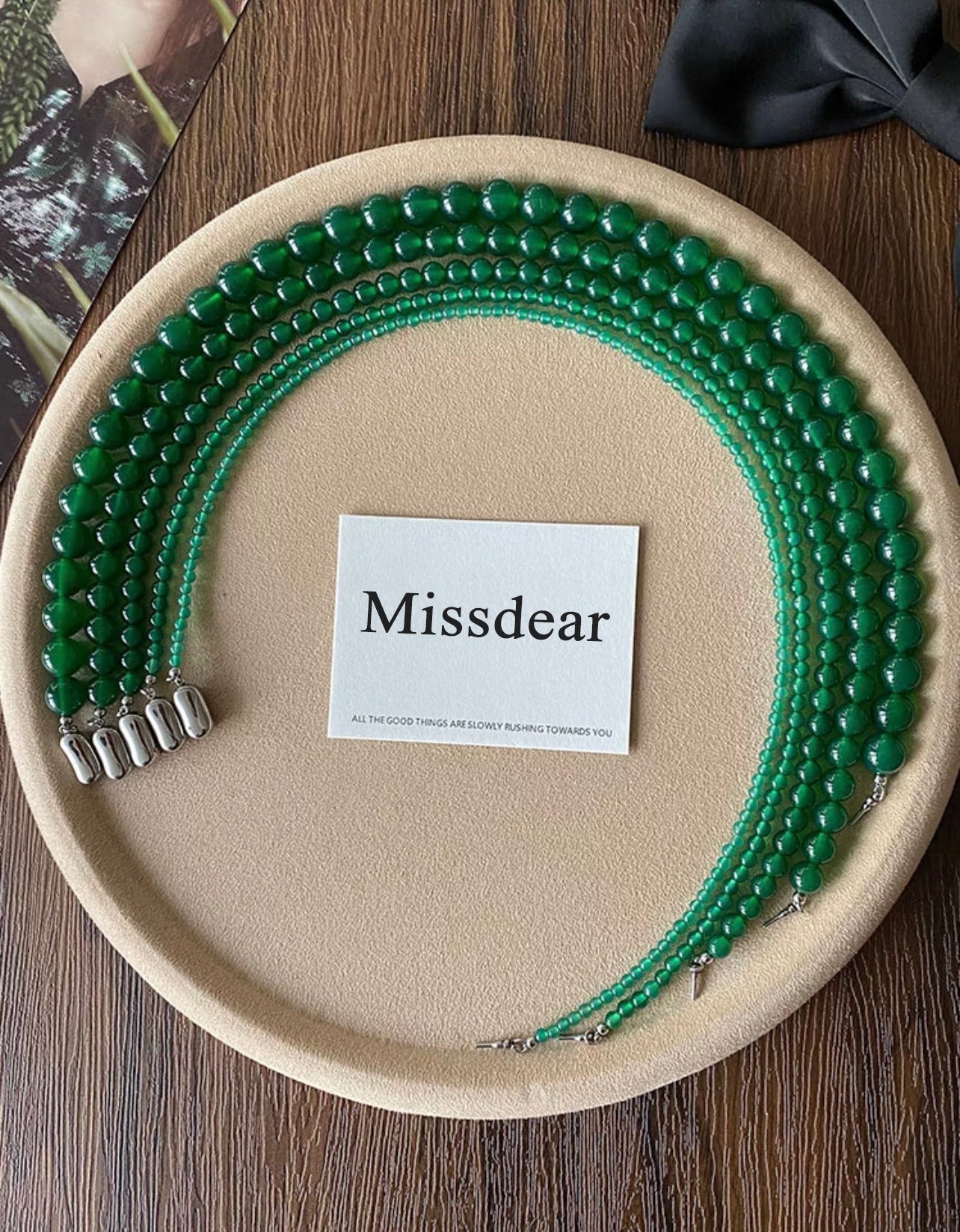 Missdear Choker necklaces Simple Protection Reiki Long Necklaces for Women and Men Spiritual Crystals and Stones Beaded Necklace Unisex