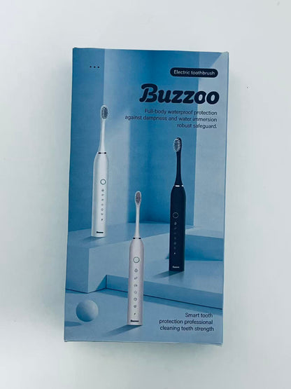 Buzzoo Full-Body Waterproof Sonic Electric Toothbrush - Multi-Mode Teeth Cleaning Set (with Replacement Heads)