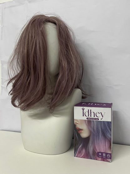 Idhey Medium-Length Slightly Curled Wig, Natural Simulated Scalp, Fashion Styling Wig