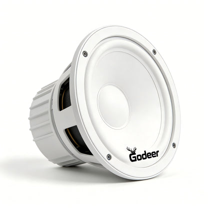 Godeer 6.5 Inch Waterproof Marine Loudspeakers, White Heavy Bass Boat Speakers, for Outdoor, Yacht, RV and Marine Use