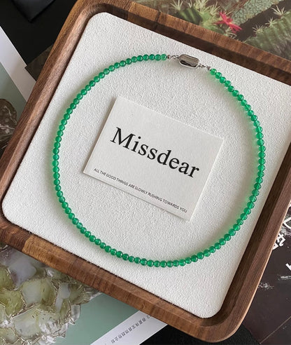 Missdear Choker necklaces Simple Protection Reiki Long Necklaces for Women and Men Spiritual Crystals and Stones Beaded Necklace Unisex