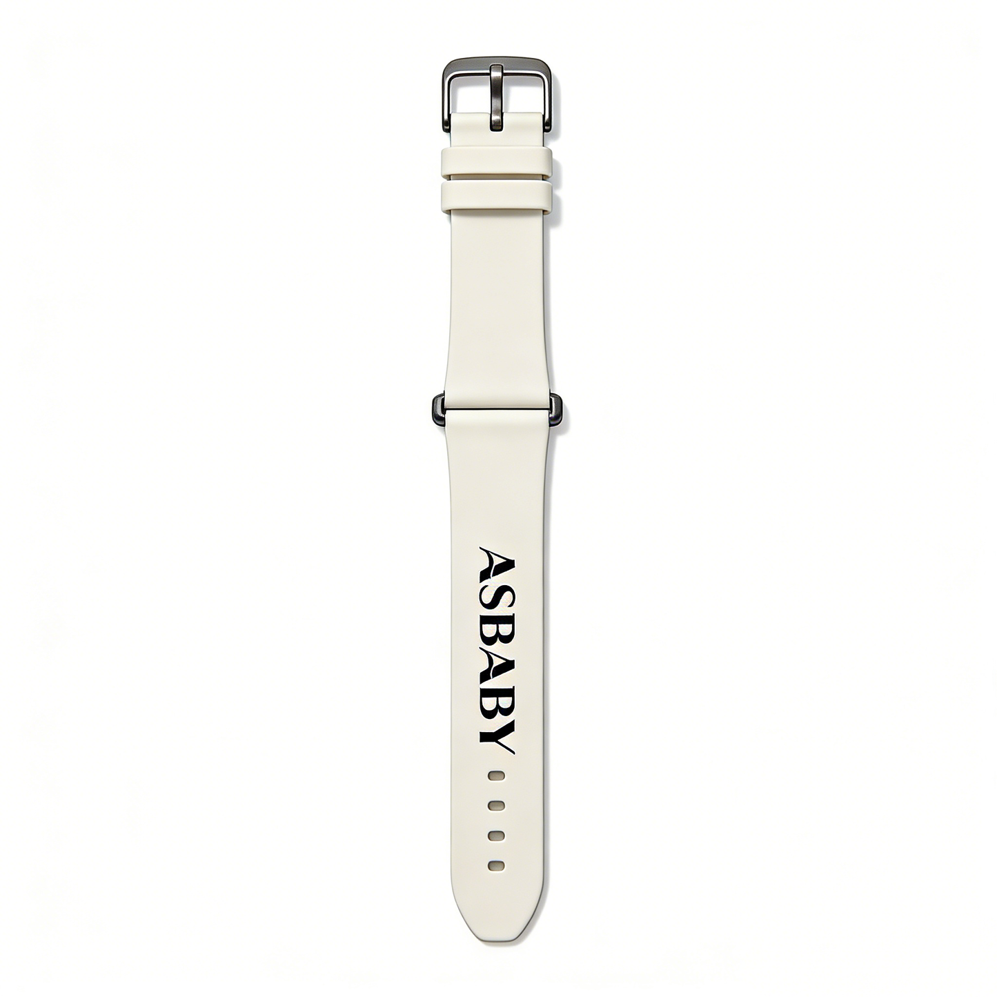ASBABY Cream White Silicone Watchbands, Quick Release Smart Watch Strap, Waterproof Breathable Skin-Friendly, Unisex, Compatible with Most Smart Watches