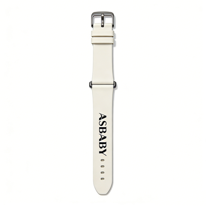 ASBABY Cream White Silicone Watchbands, Quick Release Smart Watch Strap, Waterproof Breathable Skin-Friendly, Unisex, Compatible with Most Smart Watches
