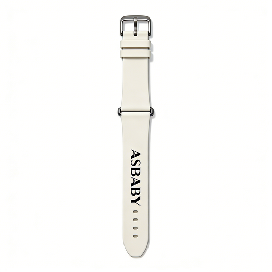 ASBABY Cream White Silicone Watchbands, Quick Release Smart Watch Strap, Waterproof Breathable Skin-Friendly, Unisex, Compatible with Most Smart Watches