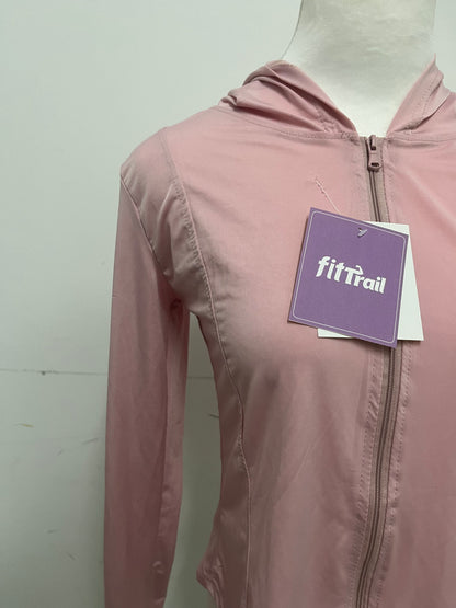 【fitTrail Pastel Pink Hooded Athletic Shirt】—— Flexible & Stylish Activewear for Daily Movement