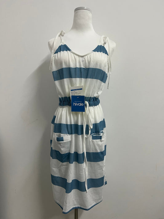hiVale Women's Striped Spaghetti Strap Dress with Elastic Waist & Pockets