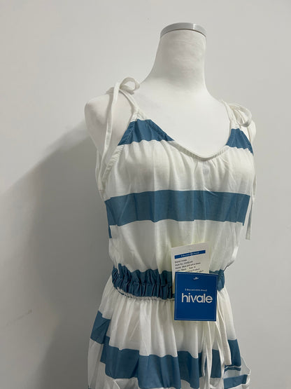 hiVale Women's Striped Spaghetti Strap Dress with Elastic Waist & Pockets