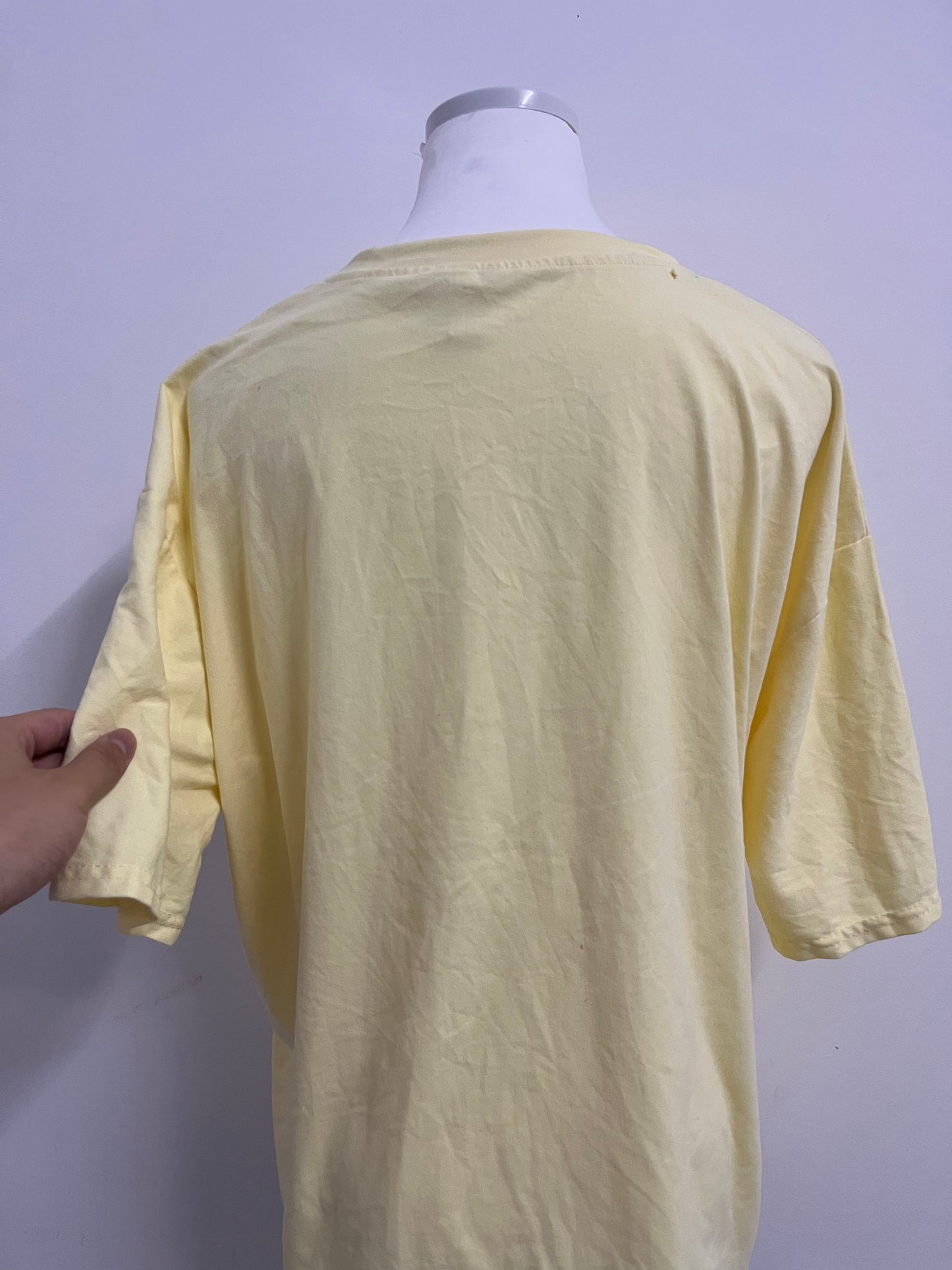 hiVale Women's Oversized Yellow Crew Neck T - shirt