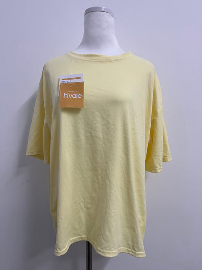 hiVale Women's Oversized Yellow Crew Neck T - shirt