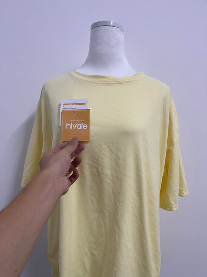 hiVale Women's Oversized Yellow Crew Neck T - shirt