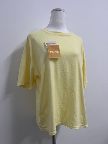 hiVale Women's Oversized Yellow Crew Neck T - shirt