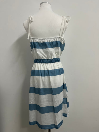 hiVale Women's Striped Spaghetti Strap Dress with Elastic Waist & Pockets