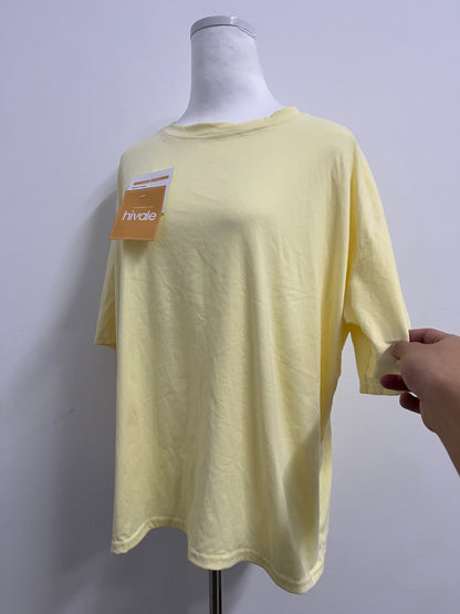 hiVale Women's Oversized Yellow Crew Neck T - shirt