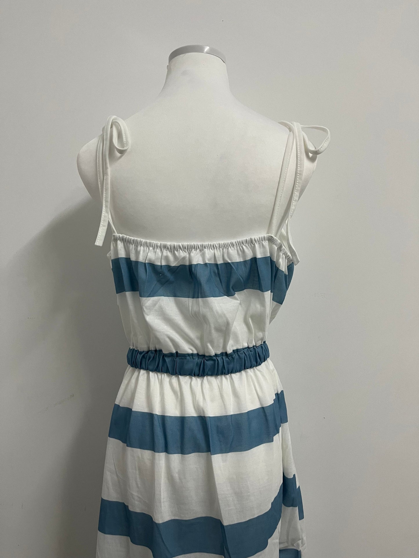 hiVale Women's Striped Spaghetti Strap Dress with Elastic Waist & Pockets