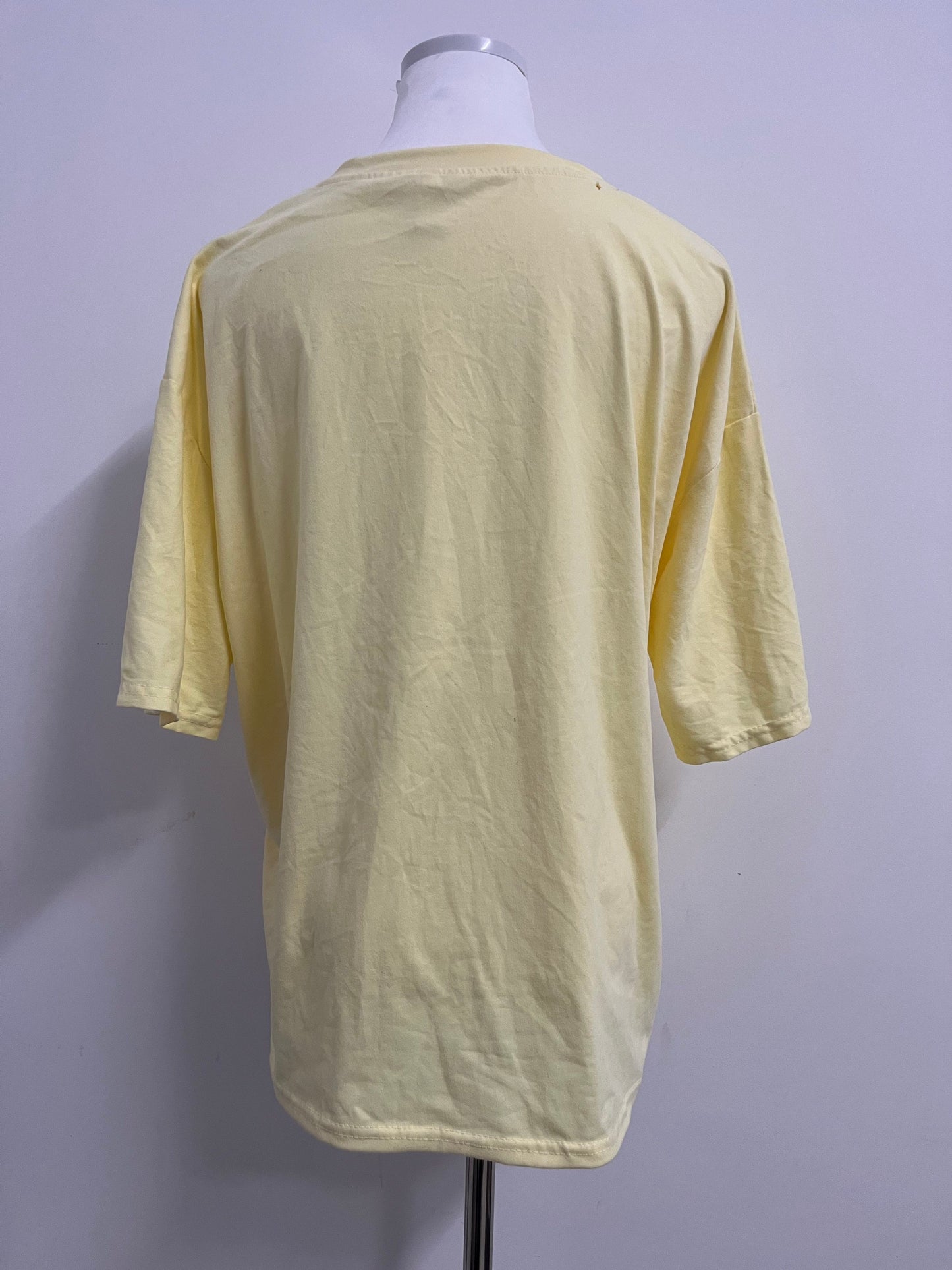 hiVale Women's Oversized Yellow Crew Neck T - shirt