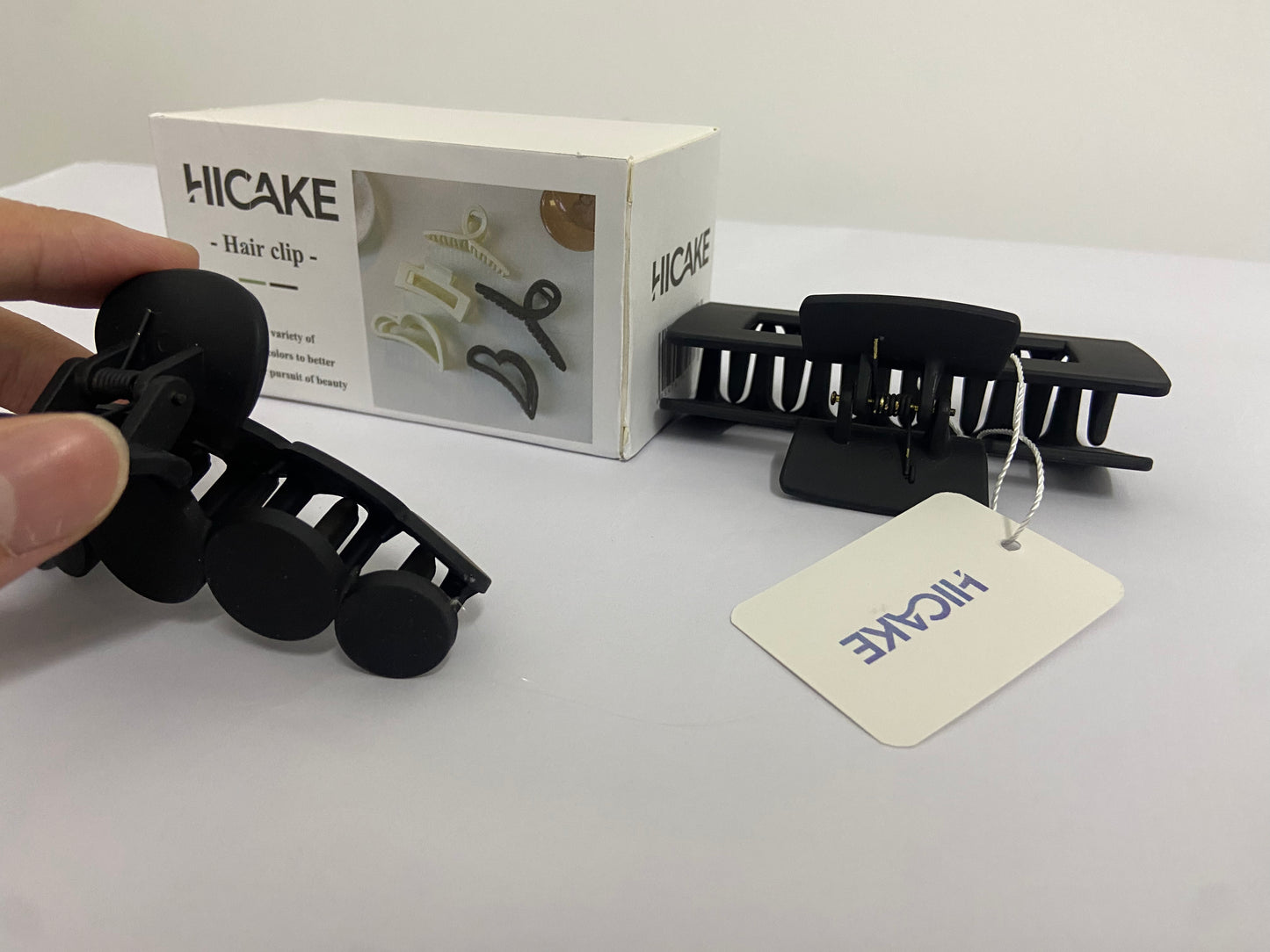 HICAKE Hair clips Medium Large Square Claw, Versatile Styling Rectangle Hair Pins for Thick Thin Hair, Big Matte Banana Clips Neutral Strong Hold Claw Pins