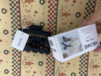 HICAKE Hair clips Medium Large Square Claw, Versatile Styling Rectangle Hair Pins for Thick Thin Hair, Big Matte Banana Clips Neutral Strong Hold Claw Pins