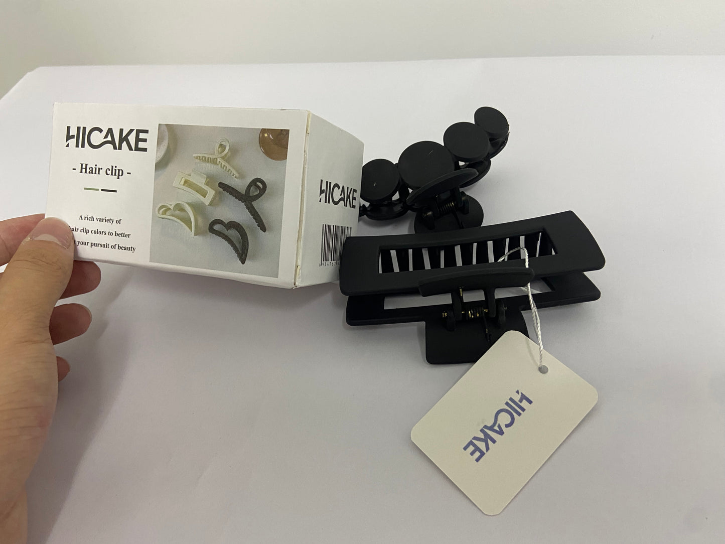 HICAKE Hair clips Medium Large Square Claw, Versatile Styling Rectangle Hair Pins for Thick Thin Hair, Big Matte Banana Clips Neutral Strong Hold Claw Pins