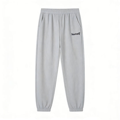 homelf Men's Casual Jogger Sweatpants, Loose Comfortable Athletic Pants, Versatile Daily Commute Trousers, Light Grey