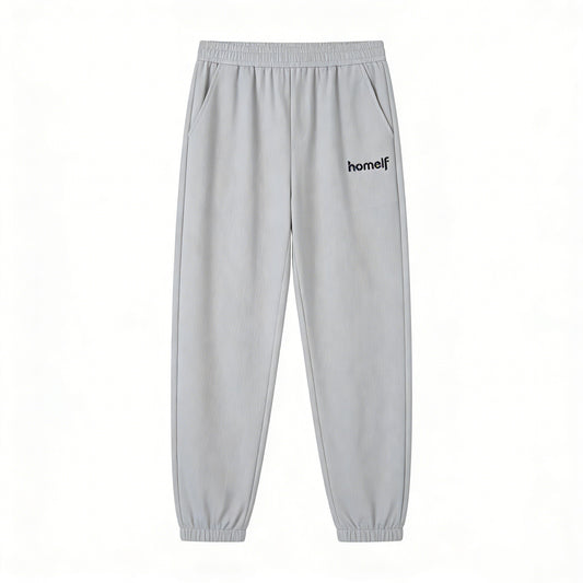 homelf Men's Casual Jogger Sweatpants, Loose Comfortable Athletic Pants, Versatile Daily Commute Trousers, Light Grey