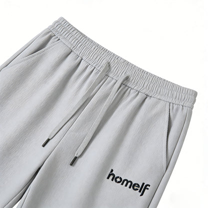 homelf Men's Casual Jogger Sweatpants, Loose Comfortable Athletic Pants, Versatile Daily Commute Trousers, Light Grey