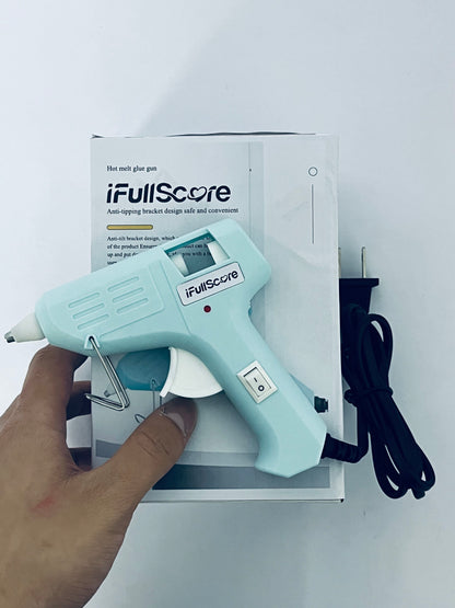 iFullScore 1 set 20W Hot Melt Glue Gun With Glues Stick Industrial Craft Mini Guns Thermo Electric Heat Temperature Tool For DIY