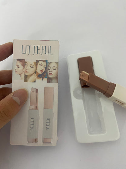 LITTEFUL Eyeshadow 101 Cream-to-Powder Waterproof Shadow Stick – Smoky Tawny Matte – Long-Lasting, Crease-Proof, Muted Brown Matte Eyeshadow with Built-in Smudger