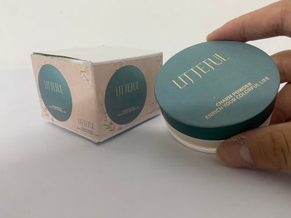 LITTEFUL Sculpted Skin-Perfecting Makeup Setting Powder - Clay - FULL SET (Case & Refill) - Lightweight Powder Foundation Made with 70% Organic Ingredients