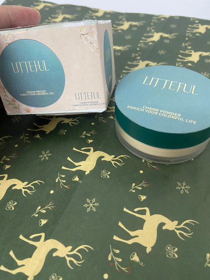 LITTEFUL Sculpted Skin-Perfecting Makeup Setting Powder - Clay - FULL SET (Case & Refill) - Lightweight Powder Foundation Made with 70% Organic Ingredients