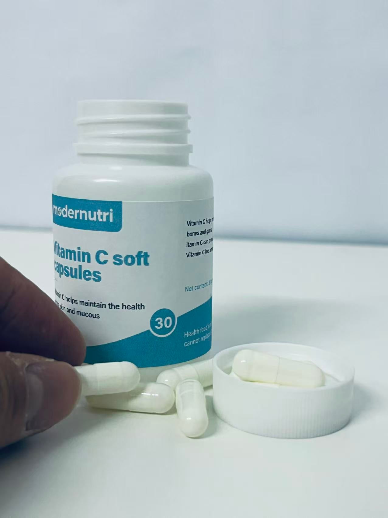 modernutri Vitamin C Soft Capsules 30-Count Gentle & Easy to Absorb A Daily Nutritional Choice for Skin & Mucous Membrane Health