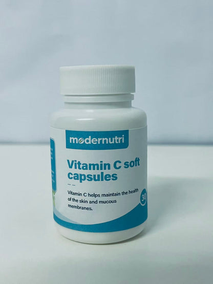 modernutri Vitamin C Soft Capsules 30-Count Gentle & Easy to Absorb A Daily Nutritional Choice for Skin & Mucous Membrane Health