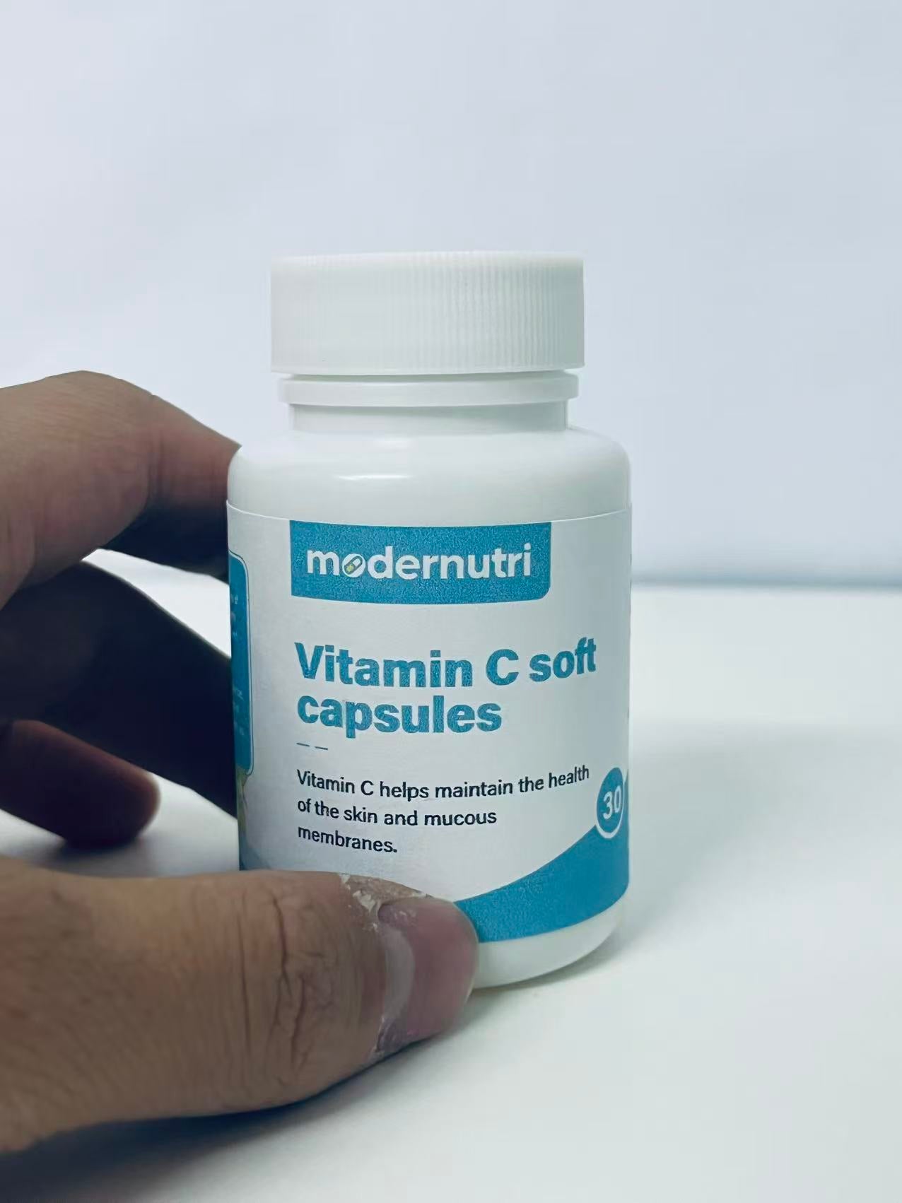 modernutri Vitamin C Soft Capsules 30-Count Gentle & Easy to Absorb A Daily Nutritional Choice for Skin & Mucous Membrane Health