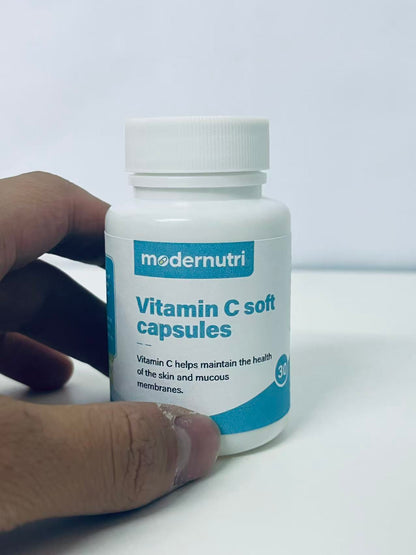 modernutri Vitamin C Soft Capsules 30-Count Gentle & Easy to Absorb A Daily Nutritional Choice for Skin & Mucous Membrane Health