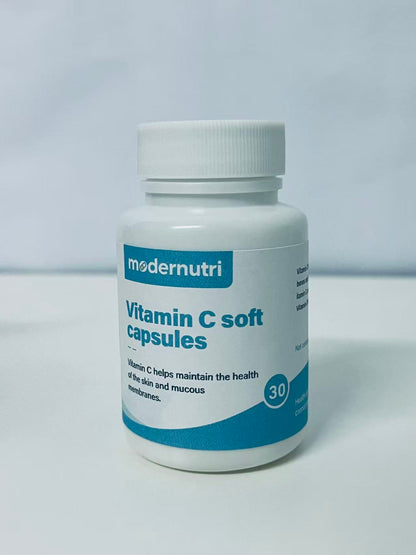modernutri Vitamin C Soft Capsules 30-Count Gentle & Easy to Absorb A Daily Nutritional Choice for Skin & Mucous Membrane Health