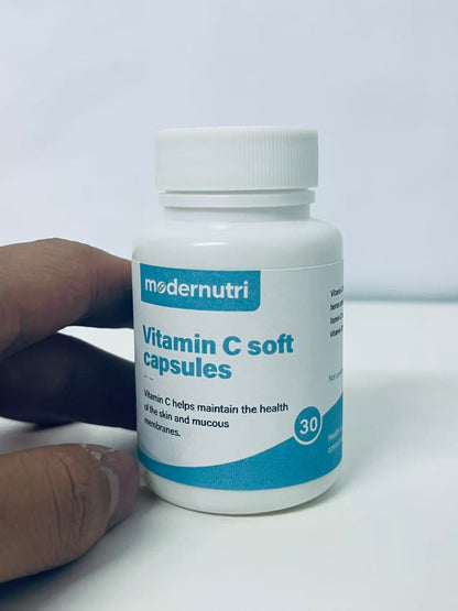 modernutri Vitamin C Soft Capsules 30-Count Gentle & Easy to Absorb A Daily Nutritional Choice for Skin & Mucous Membrane Health
