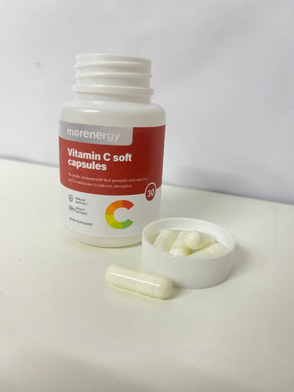 morenergy 30-Count Vitamin C Soft Capsules (Calcium Absorption Support)