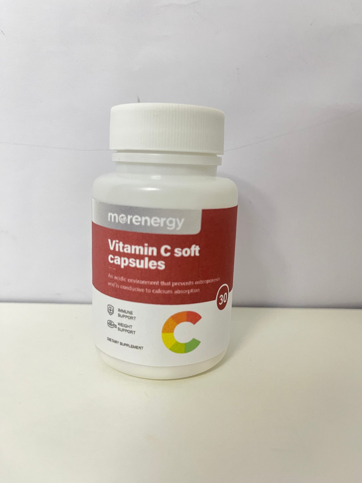 morenergy 30-Count Vitamin C Soft Capsules (Calcium Absorption Support)