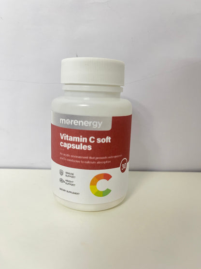 morenergy 30-Count Vitamin C Soft Capsules (Calcium Absorption Support)
