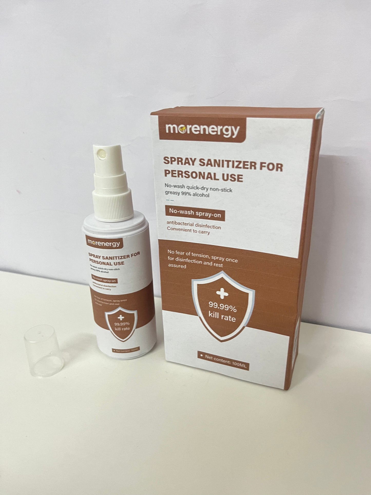 morenergy 100mL No-Wash  Disinfectants (99.99% Kill Rate)