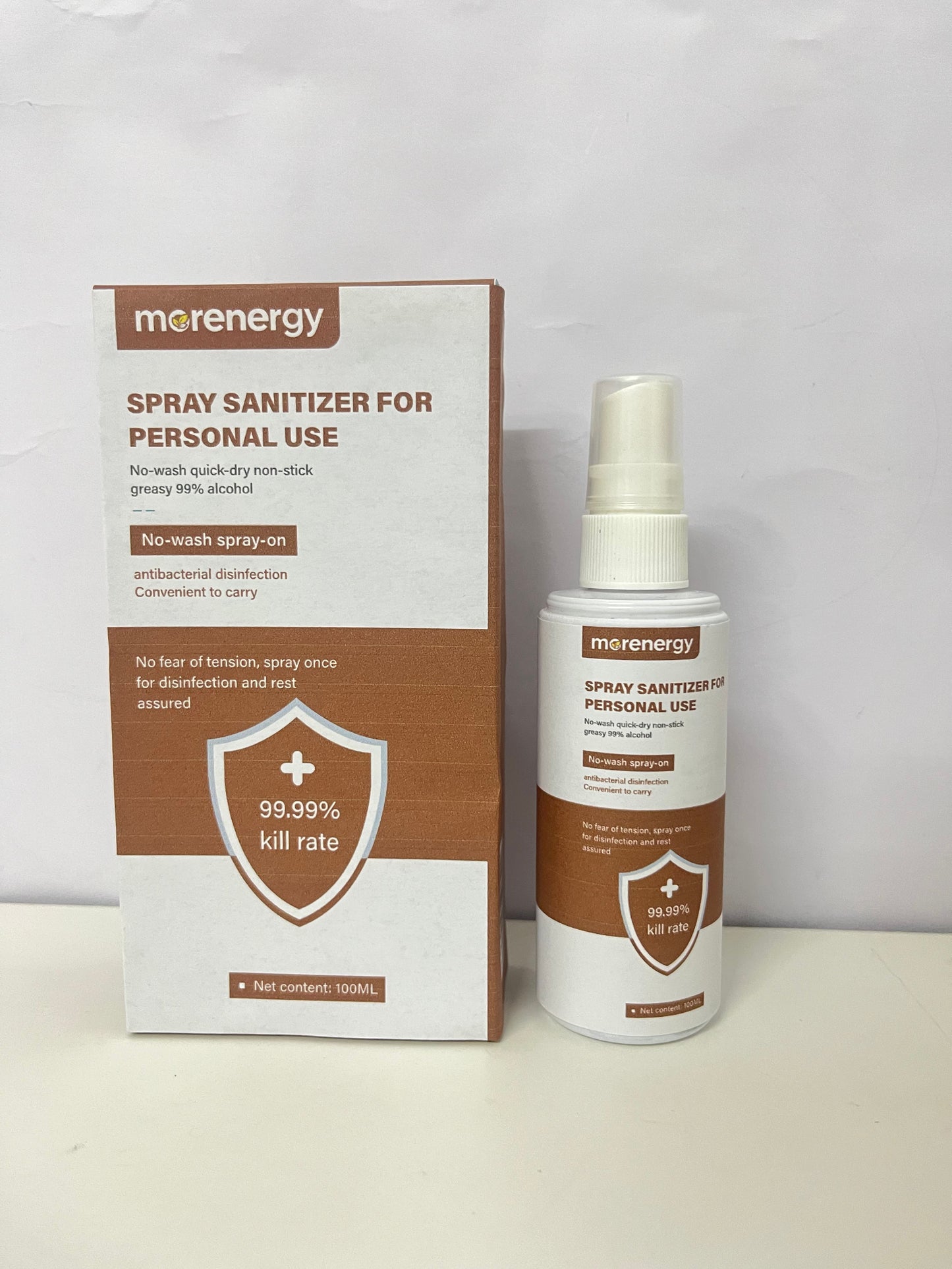 morenergy 100mL No-Wash  Disinfectants (99.99% Kill Rate)