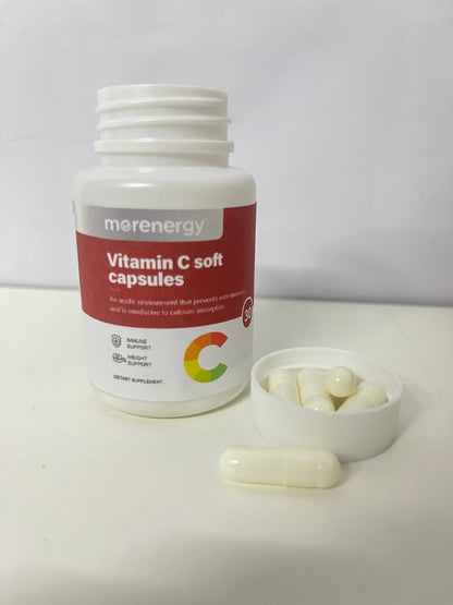morenergy 30-Count Vitamin C Soft Capsules (Calcium Absorption Support)