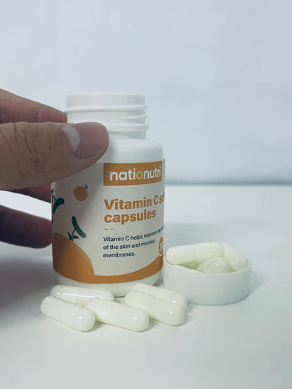 nationutri Vitamin C Soft Capsules - 30 Count, Daily Supplement for Skin & Mucous Membrane Health, Easy-to-Swallow Capsules