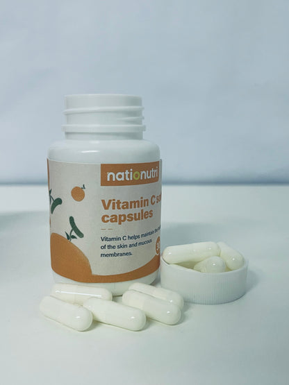 nationutri Vitamin C Soft Capsules - 30 Count, Daily Supplement for Skin & Mucous Membrane Health, Easy-to-Swallow Capsules