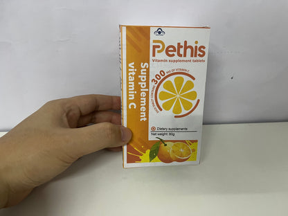 Pethis Vitamin C Supplement Tablets 300mg Vitamin C per Tablet A Portable Health Item for Daily Nutritional Support