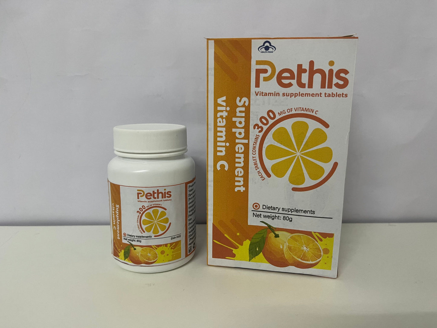 Pethis Vitamin C Supplement Tablets 300mg Vitamin C per Tablet A Portable Health Item for Daily Nutritional Support