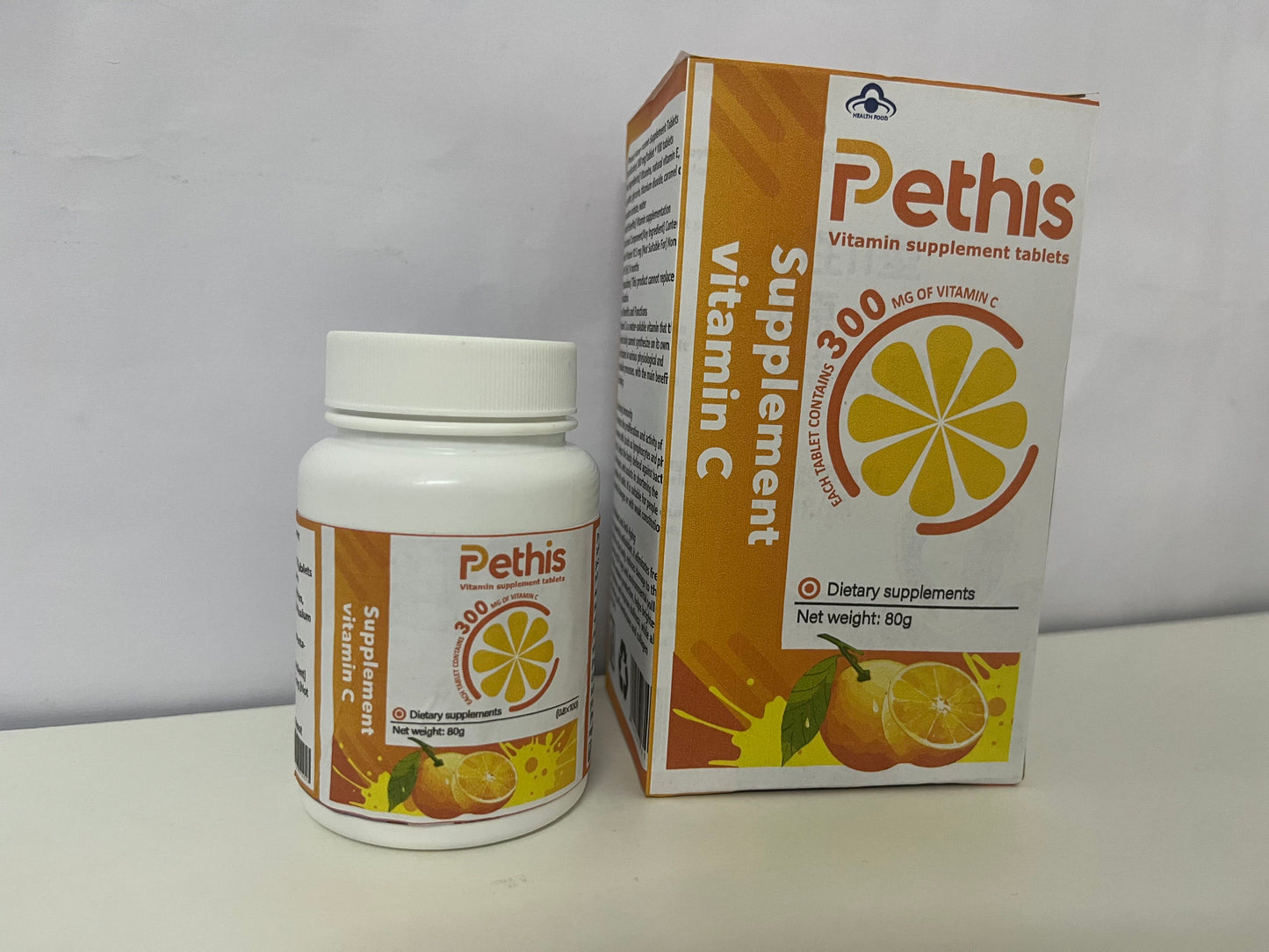 Pethis Vitamin C Supplement Tablets 300mg Vitamin C per Tablet A Portable Health Item for Daily Nutritional Support