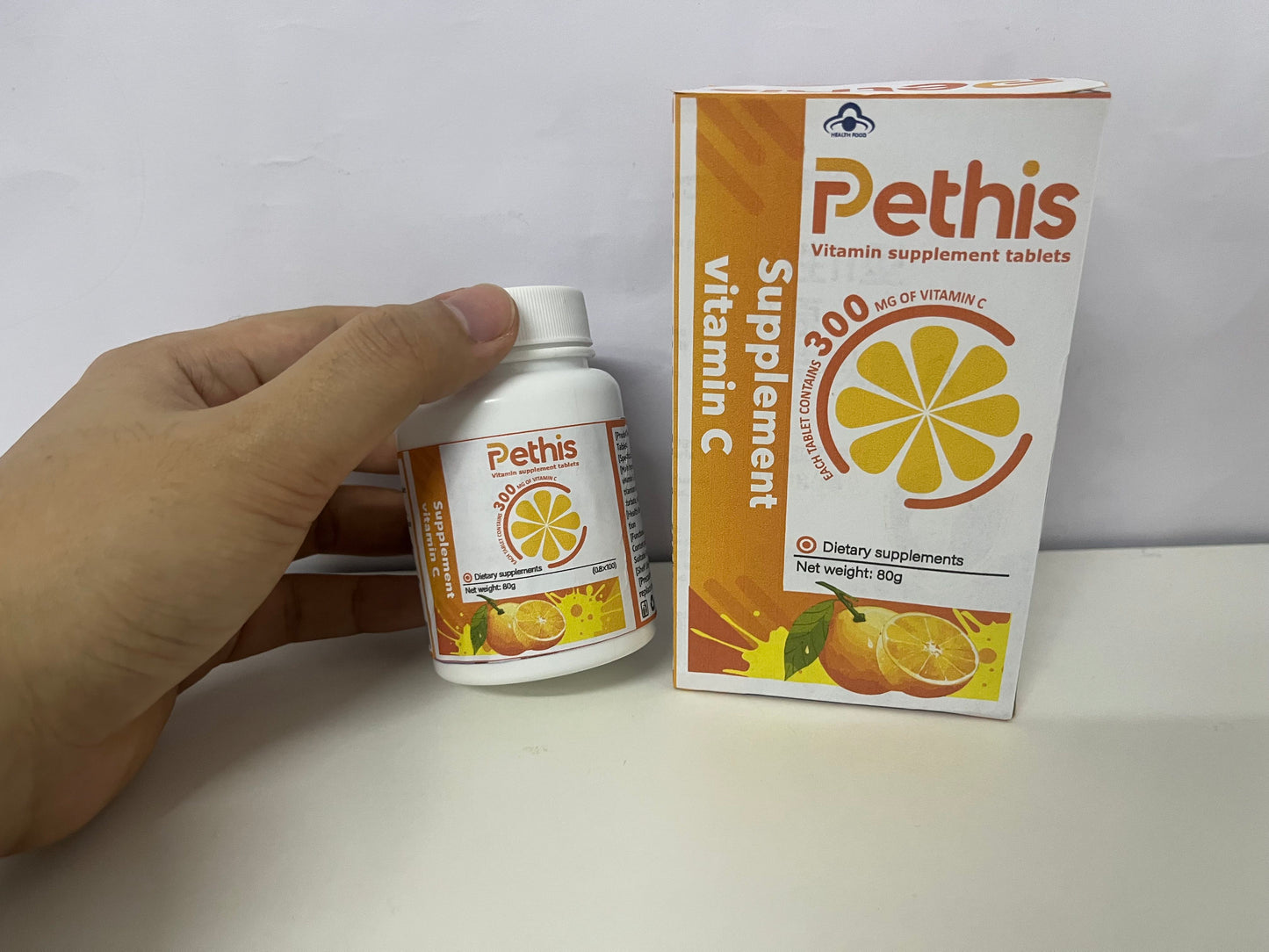 Pethis Vitamin C Supplement Tablets 300mg Vitamin C per Tablet A Portable Health Item for Daily Nutritional Support