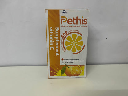 Pethis Vitamin C Supplement Tablets 300mg Vitamin C per Tablet A Portable Health Item for Daily Nutritional Support