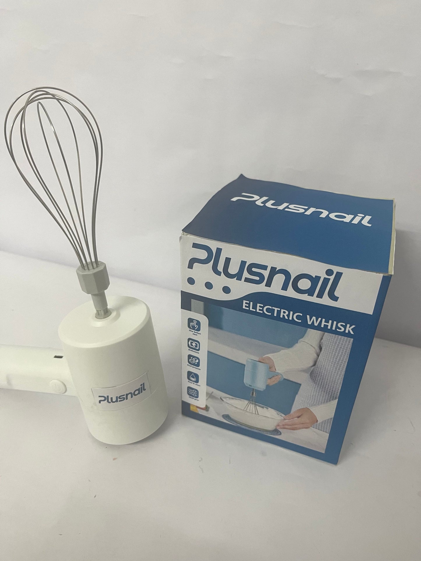 Plusnail Electric Hand Mixer, Portable Whisk Milk Foam Maker, Whisk Beaters, Handheld Electric Mixer for Home